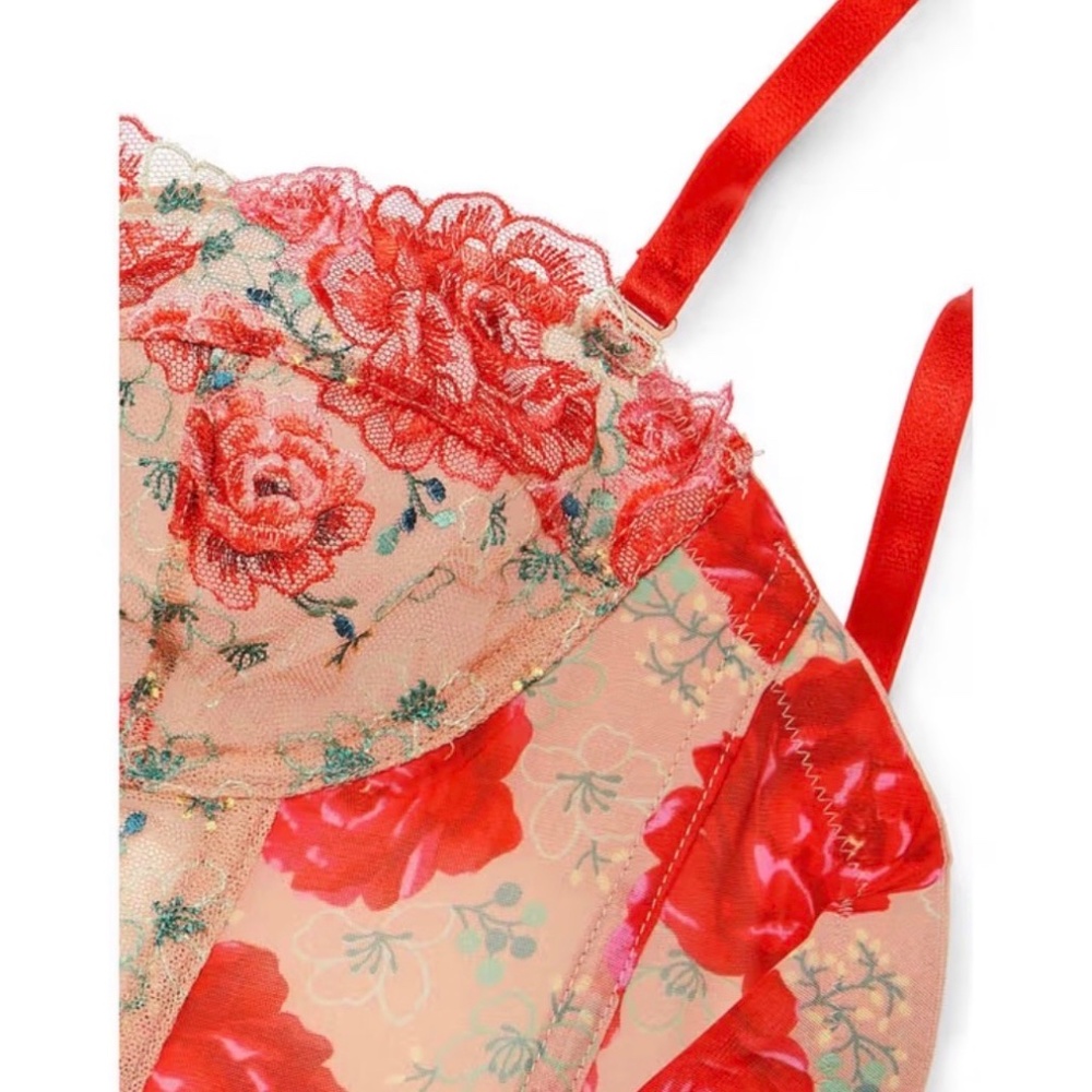 Victoria’s Secret Dream Angels Strapless Corset Top | 36DD | Floral Embroidery | - Picture 4 of 13